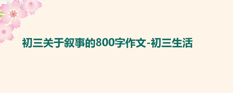 初三关于叙事的800字作文-初三生活