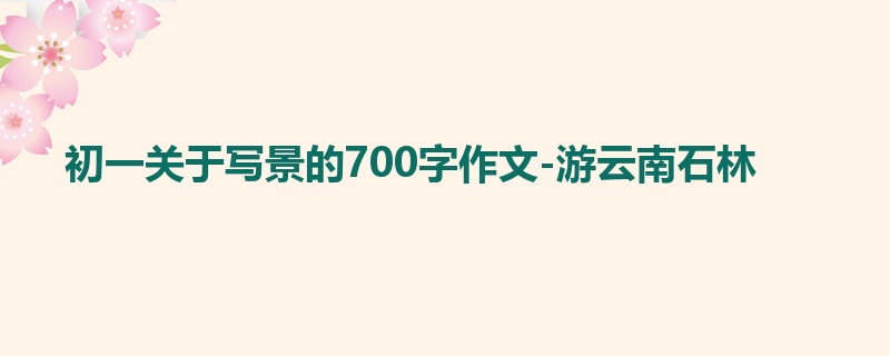 初一关于写景的700字作文-游云南石林