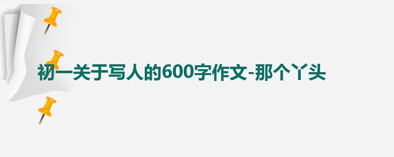 初一关于写人的600字作文-那个丫头