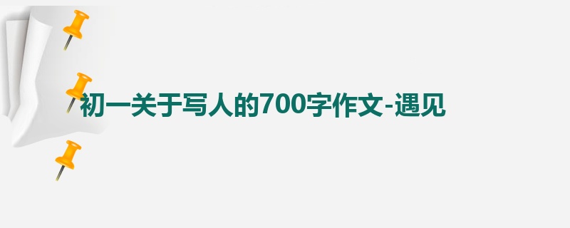 初一关于写人的700字作文-遇见