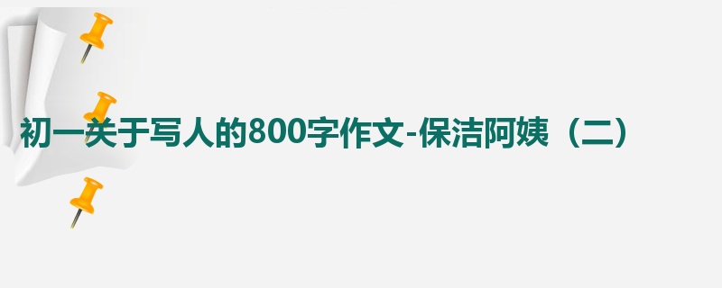 初一关于写人的800字作文-保洁阿姨(二)