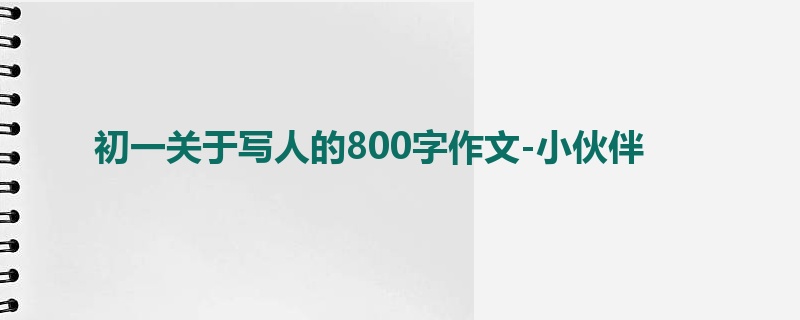 初一关于写人的800字作文-小伙伴