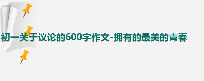 初一关于议论的600字作文-拥有的最美的青春