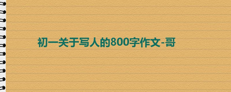 初一关于写人的800字作文-哥