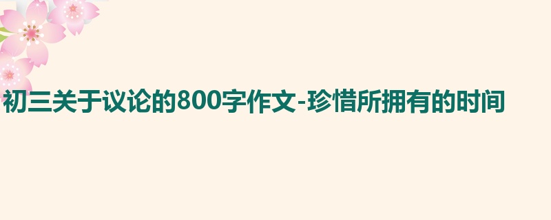 初三关于议论的800字作文-珍惜所拥有的时间