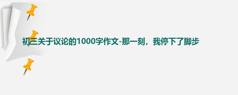 初三关于议论的1000字作文-那一刻,我停下了脚步