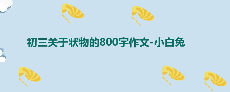 初三关于状物的800字作文-小白兔