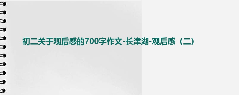 初二关于观后感的700字作文-长津湖-观后感(二)