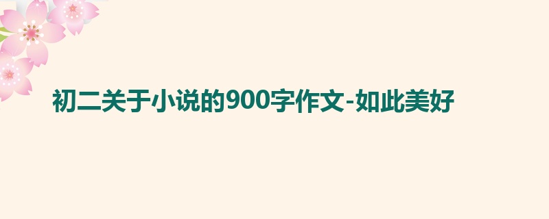 初二关于小说的900字作文-如此美好