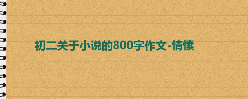 初二关于小说的800字作文-情愫