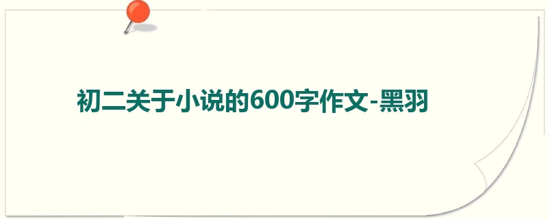 初二关于小说的600字作文-黑羽
