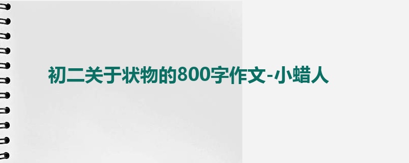 初二关于状物的800字作文-小蜡人