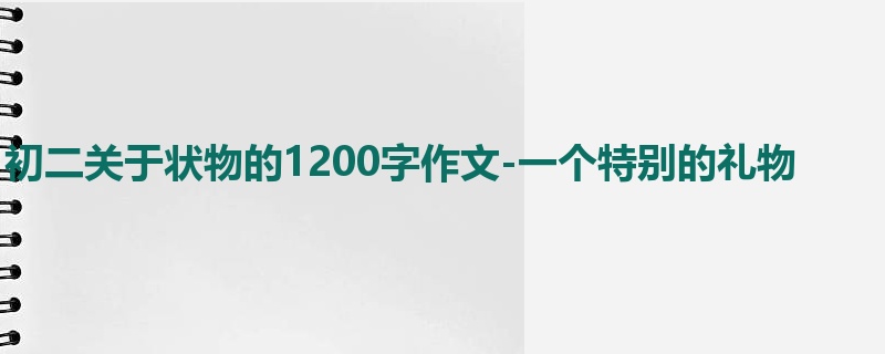 初二关于状物的1200字作文-一个特别的礼物