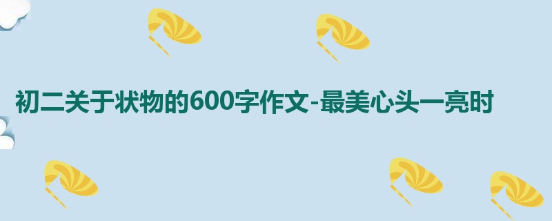 初二关于状物的600字作文-最美心头一亮时