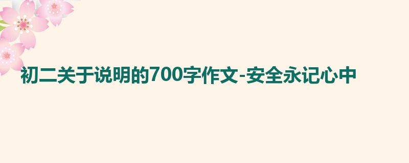 初二关于说明的700字作文-安全永记心中