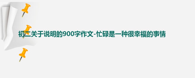 初二关于说明的900字作文-忙碌是一种很幸福的事情