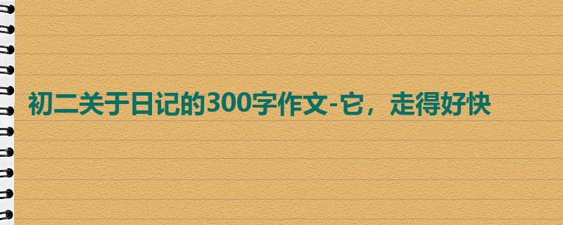 初二关于日记的300字作文-它,走得好快