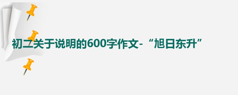 初二关于说明的600字作文-“旭日东升”