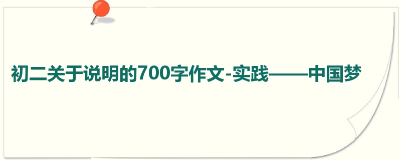 初二关于说明的700字作文-实践——中国梦