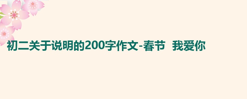 初二关于说明的200字作文-春节  我爱你