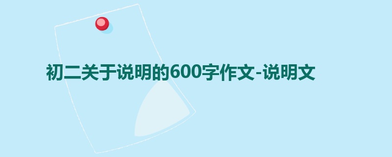 初二关于说明的600字作文-说明文