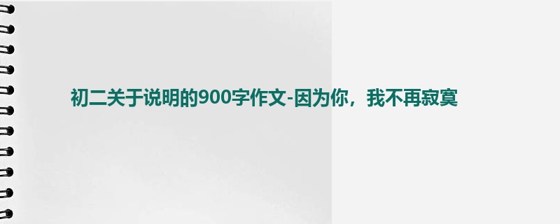 初二关于说明的900字作文-因为你，我不再寂寞