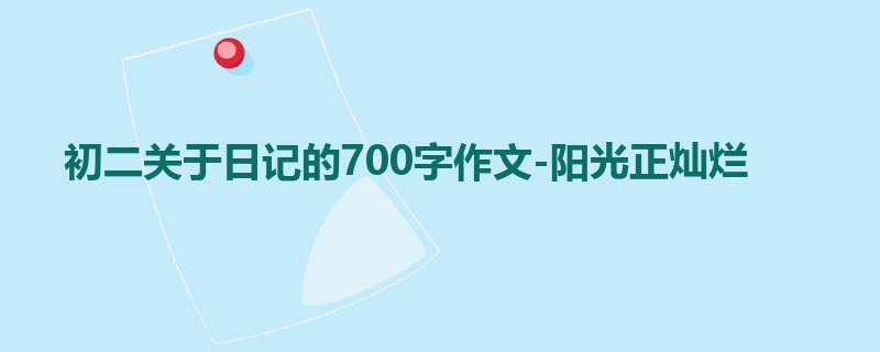 初二关于日记的700字作文-阳光正灿烂