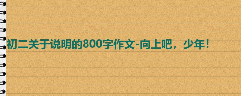 初二关于说明的800字作文-向上吧,少年!