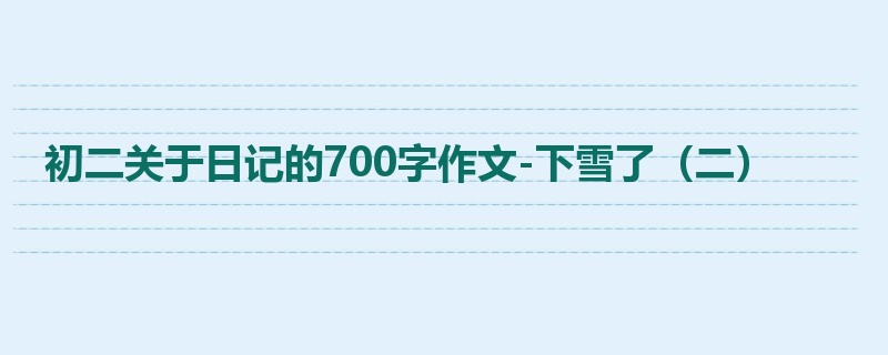 初二关于日记的700字作文-下雪了(二)