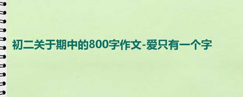 初二关于期中的800字作文-爱只有一个字