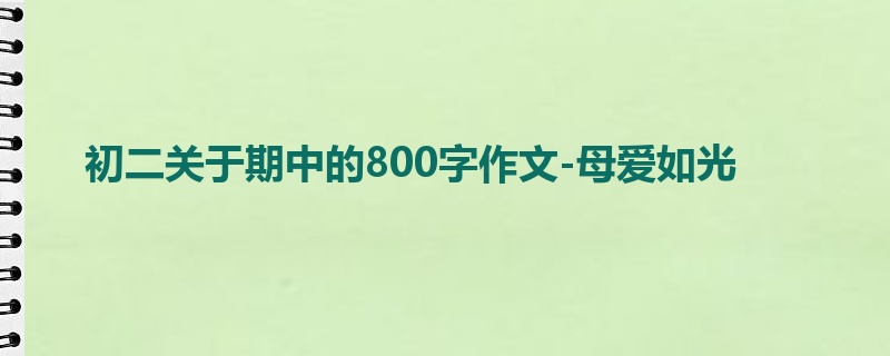 初二关于期中的800字作文-母爱如光