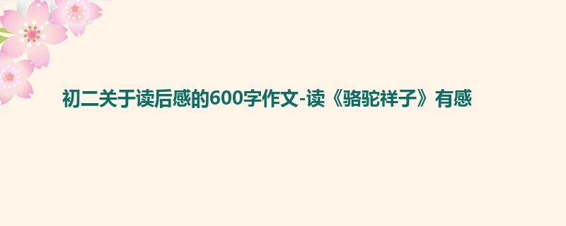 初二关于读后感的600字作文-读《骆驼祥子》有感