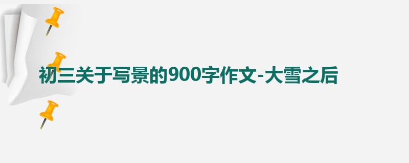 初三关于写景的900字作文-大雪之后