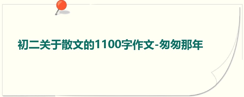初二关于散文的1100字作文-匆匆那年