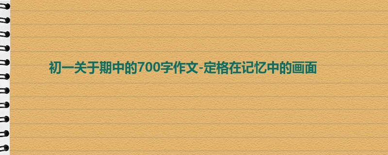 初一关于期中的700字作文-定格在记忆中的画面