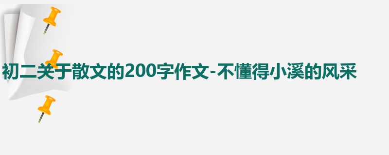 初二关于散文的200字作文-不懂得小溪的风采