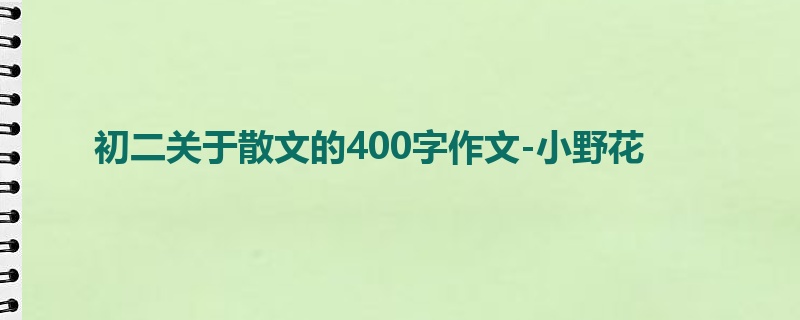 初二关于散文的400字作文-小野花