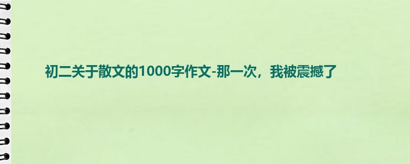 初二关于散文的1000字作文-那一次,我被震撼了