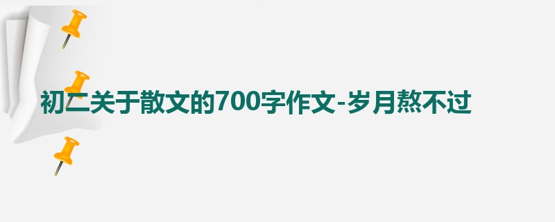 初二关于散文的700字作文-岁月熬不过