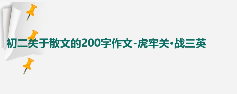 初二关于散文的200字作文-虎牢关·战三英