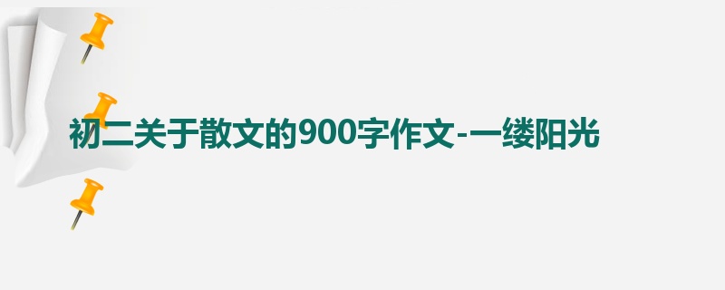 初二关于散文的900字作文-一缕阳光