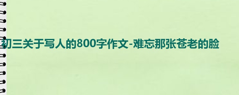 初三关于写人的800字作文-难忘那张苍老的脸