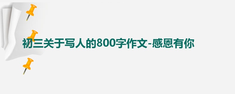 初三关于写人的800字作文-感恩有你