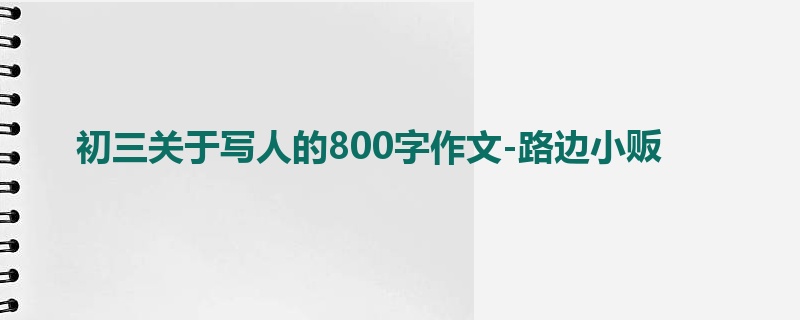 初三关于写人的800字作文-路边小贩