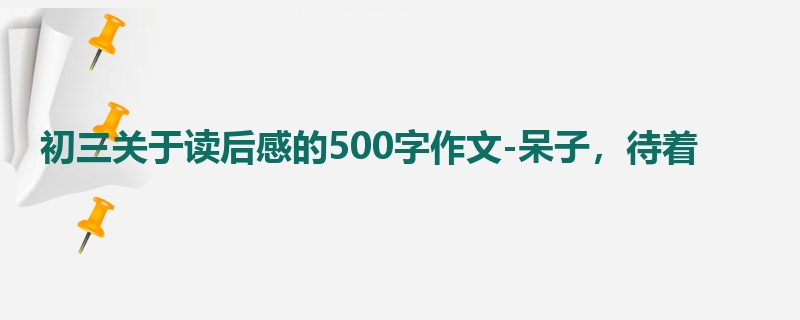 初三关于读后感的500字作文-呆子,待着