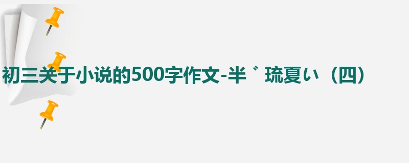初三关于小说的500字作文-半゛琉夏い(四)