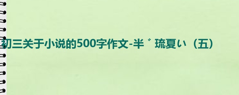 初三关于小说的500字作文-半゛琉夏い（五）