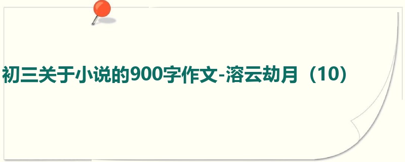 初三关于小说的900字作文-溶云劫月(10)