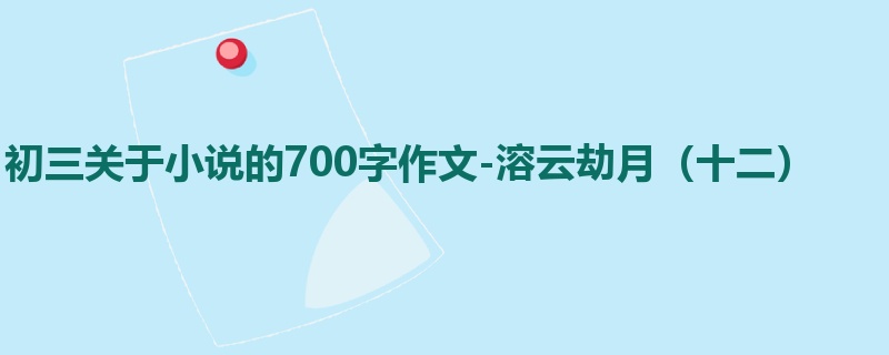 初三关于小说的700字作文-溶云劫月(十二)