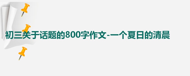初三关于话题的800字作文-一个夏日的清晨